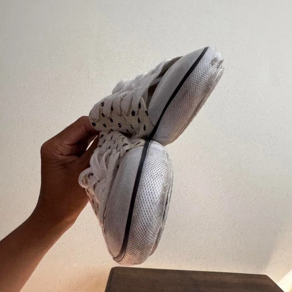 Polo Ralph Lauren Polka Dot Sneaker Navy Blue Cream Cotton Canvas Lace Up